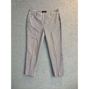 Weekend By Max Mara Pants Women 10 Mid Rise Cropped Striped Black White